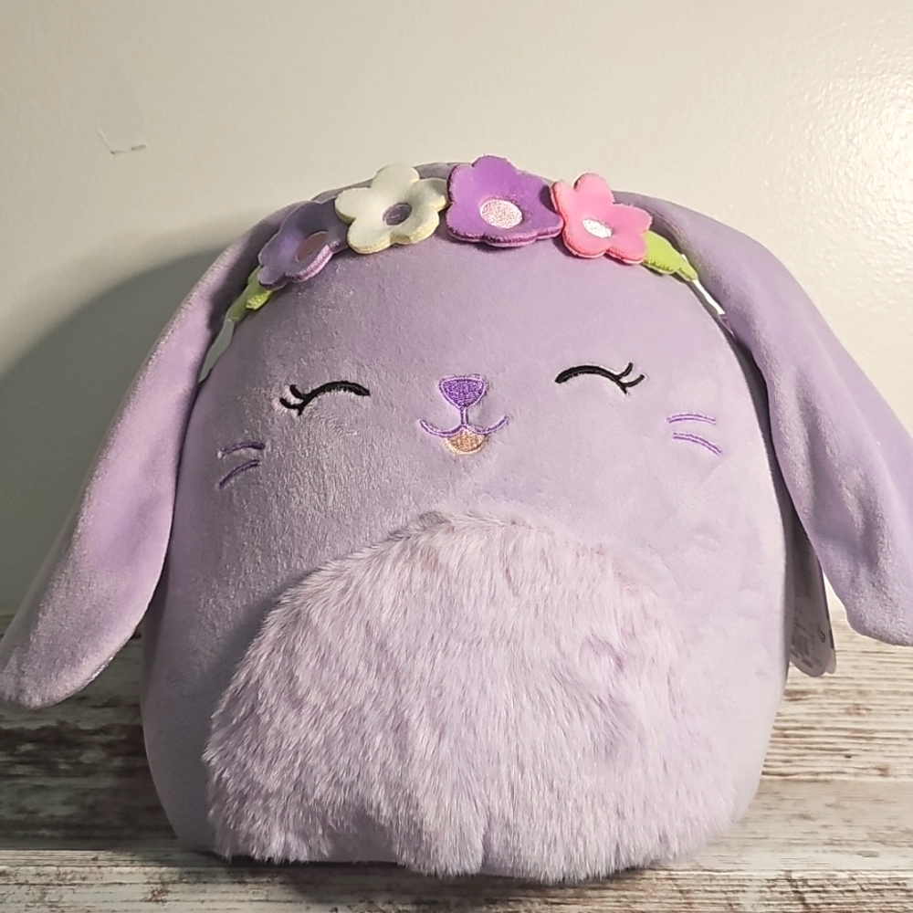 Bubbles Squishmallow Purple Easter Bunny